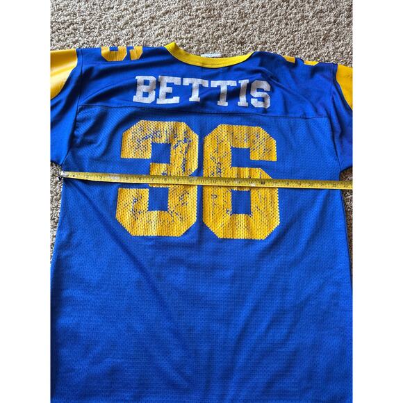 Vintage NFL LA Rams #36 Bettis USA Made Logo Athletic L Blue Football Jersey - Picture 8 of 9